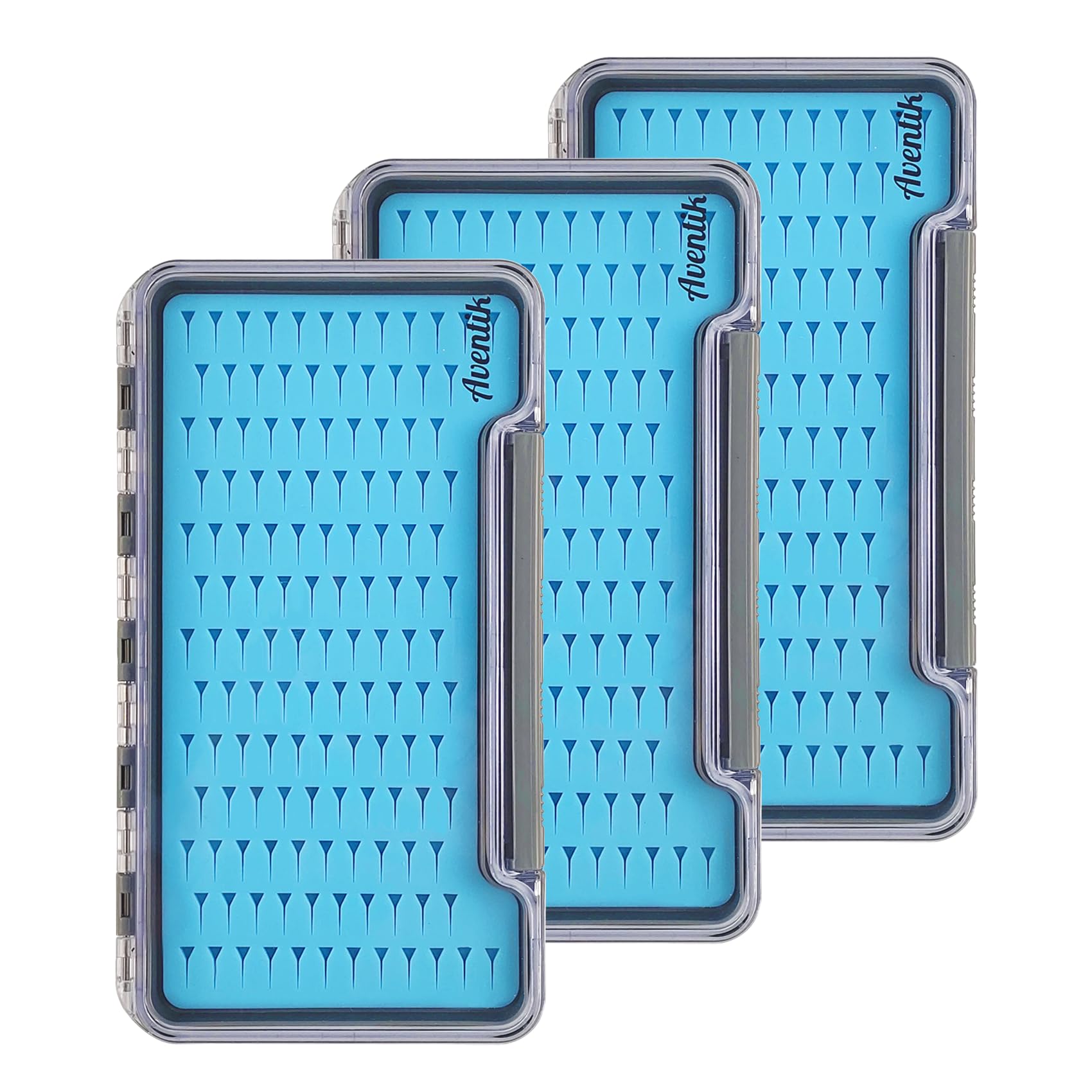 Photo 1 of 3 PC Fly Fishing Box Silicone Super Slim Waterproof Fly Fishing Tackle Trays Box Best Pocket Storage 7.36"X4.02"X0.63" (Waterproof-Blue Silicone)