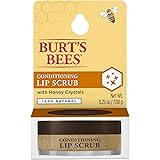Lip Scrub, Burt's Bees Exfoliator for Dry Lips, Overnight Treatment, 100% Natural, with Honey Crystals, 0.25 Ounce
