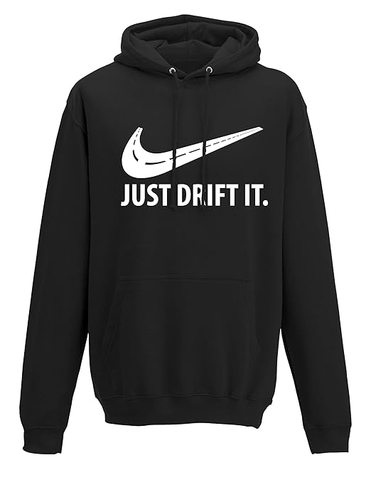 Baddery Petrolhead: Just Drift It - Geschenk für Autoliebhaber - Hoodie für Tuning-, Drift-, und Motorsport Fan - Kapuzen-Pul