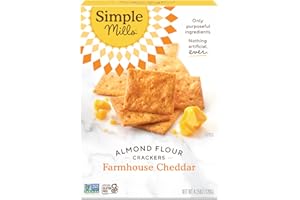 Simple Mills Almond Flour Crackers, Farmhouse Cheddar - Gluten Free, Healthy Snacks, 4.25 Ounce (Pack of 1)