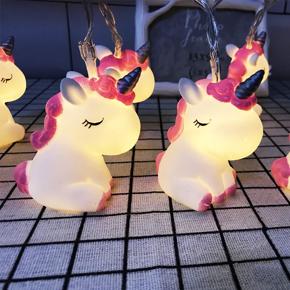 YQ-BEST Cute Animal Unicorn Shape 10 LED Fairy String Lights Battery Powered Night Light for Halloween Christmas Thanksgiving Tree Decorative Home Party Children Kids Bedroom Decoration
