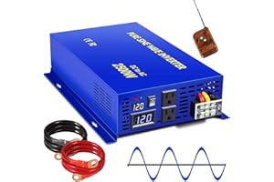 XYZ INVT 2500W Pure Sine Wave Inverter - 12V DC to 110V 120V AC with Wireless Remote Switch, 5000 watt Surge, Power Converter for RV, Camping, Solar System, Grid Off.(2500W/12V/Remote Switch).