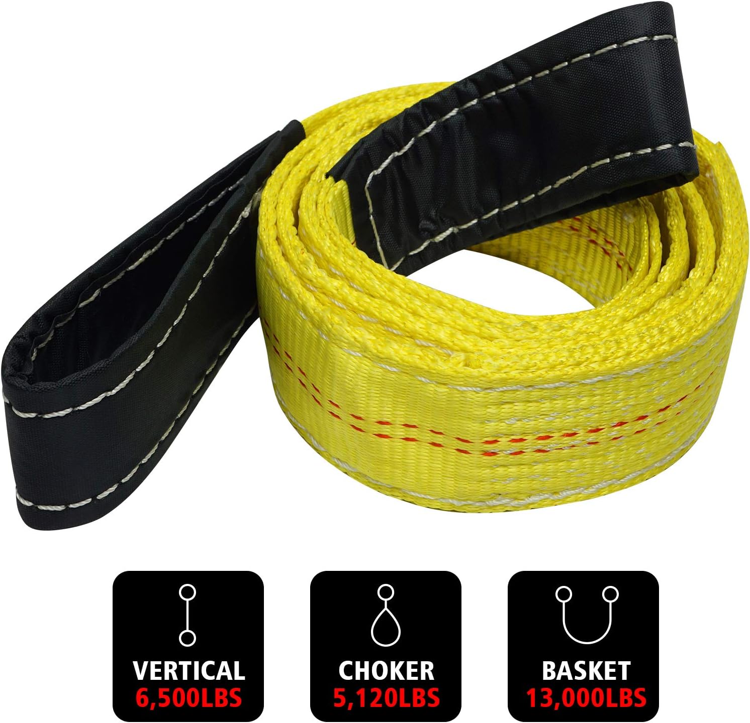 Lift Sling Webbing Straps Robbor 2 inch 7 Foot Tree Saver Winch Straps 13,000 Lbs Lift Sling w/Reinforced Eyes Heavy Duty Recovery ATV UTV Tow Straps 2 PK: Home Improvement