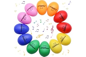 Ehome Easter Egg Shakers, 12Pcs Egg Shakers Musical Instruments, Egg Shakers for Babies, Plastic Eggs for Toddlers 1-3, Easter Baby Shaker Toy, 6 Colors Montessori Baby Maracas(plastic)