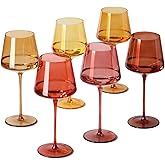 comfit Terracotta Wine Glasses Set of 6- Hand-Blown Colored Crystal Stemware With Long Stem and Thin Rim,Crystal Glasses for Wine & Cocktails, Premium Gift for Wedding, Birthday – Hand Wash
