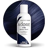 Adore Semi Permanent Hair Color, 178 Royal Navy, 4 Fl Oz | Vegan &amp; Cruelty-Free Blue Hair Dye | No Ammonia, No Peroxide, No Alcohol