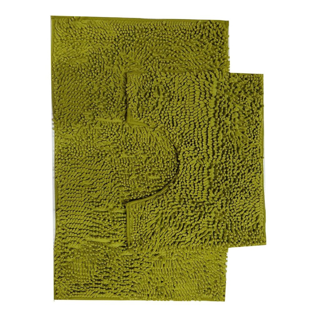 Gaveno Cavailia Super Absorbent Loop Bath Set, Chenille, Green, 80 x 50