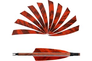 HANDBAIGE 36pcs 4-Inch Shield Cut Natural Feathers Arrow Real Turkey Fletchings Archery Right Wing Vanes Arrow Turkey Fletches for Hunting and Shooting