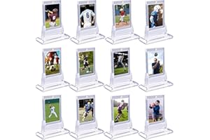 SUPERAIMI 12PCS Magnetic Card Holders for Trading Cards, Card Protector Holders with Acrylic Stands Bases, Baseball Card Holders Fit for MTG, Game Cards, Sports Cards, Football Cards, Baseball Cards (12)