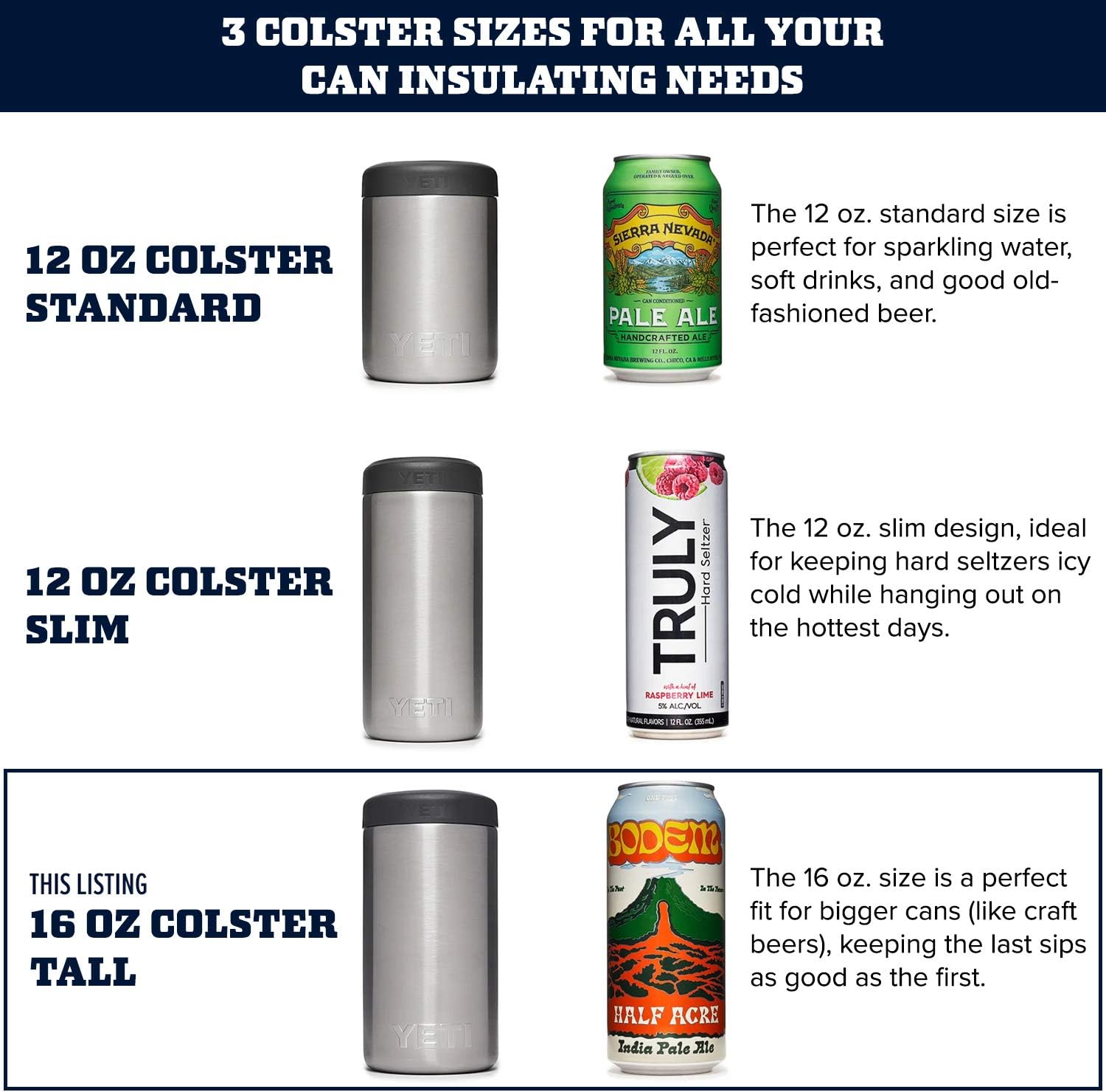 yeti rambler 16 oz colster tall can insulator