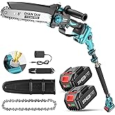 SEESII 2-in-1 Cordless Pole Saw & Mini Chainsaw, 8-inch Electric Saws Brushless with 2 x 4.0Ah Battery, 16-Foot MAX, Chain Sa