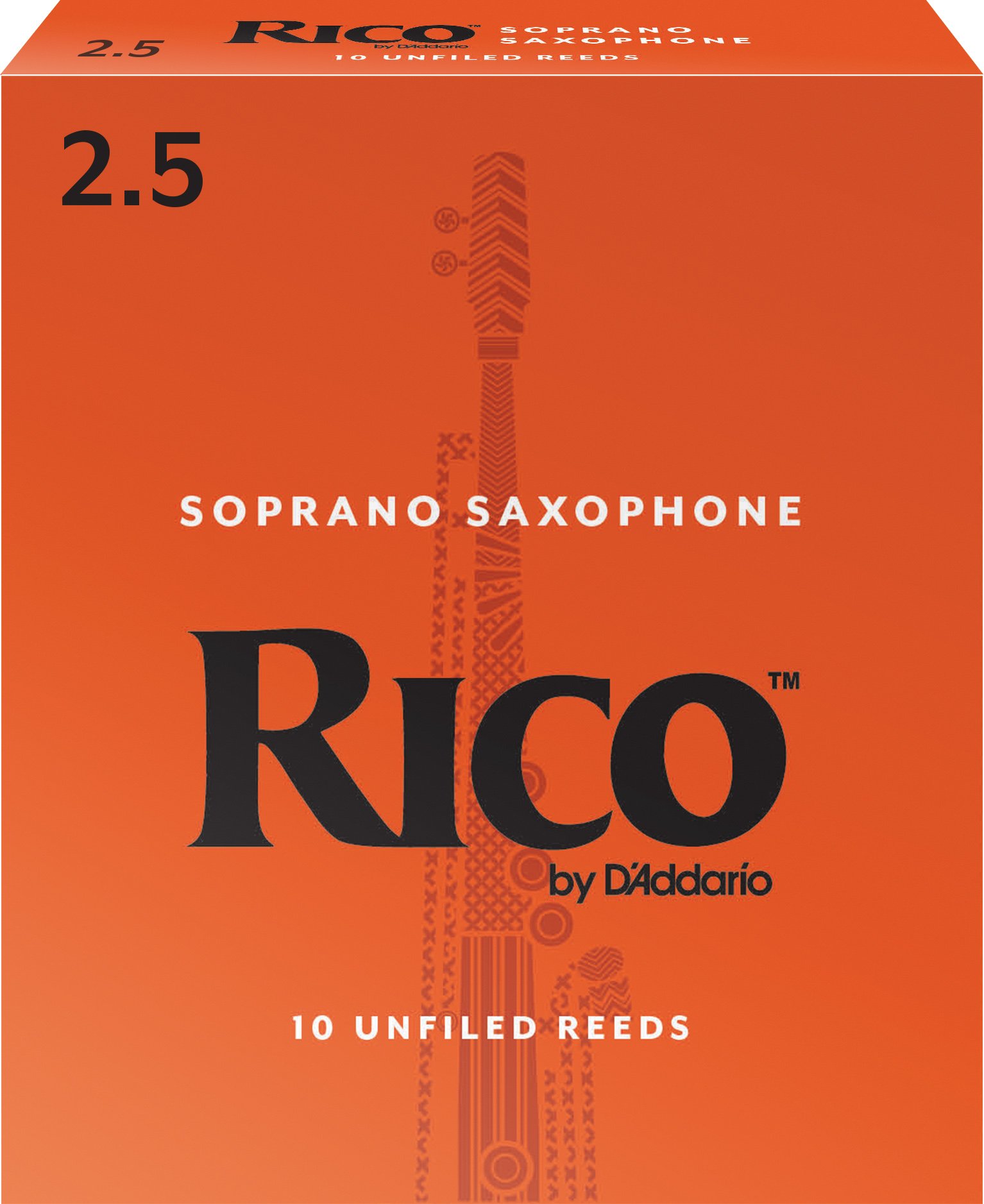 D’Addario Woodwinds - Rico Soprano Sax Reeds - Soprano Saxophone Reeds - Soprano Reeds Crafted for Beginners, Students, Educators - Strength 2.5, 10-Pack
