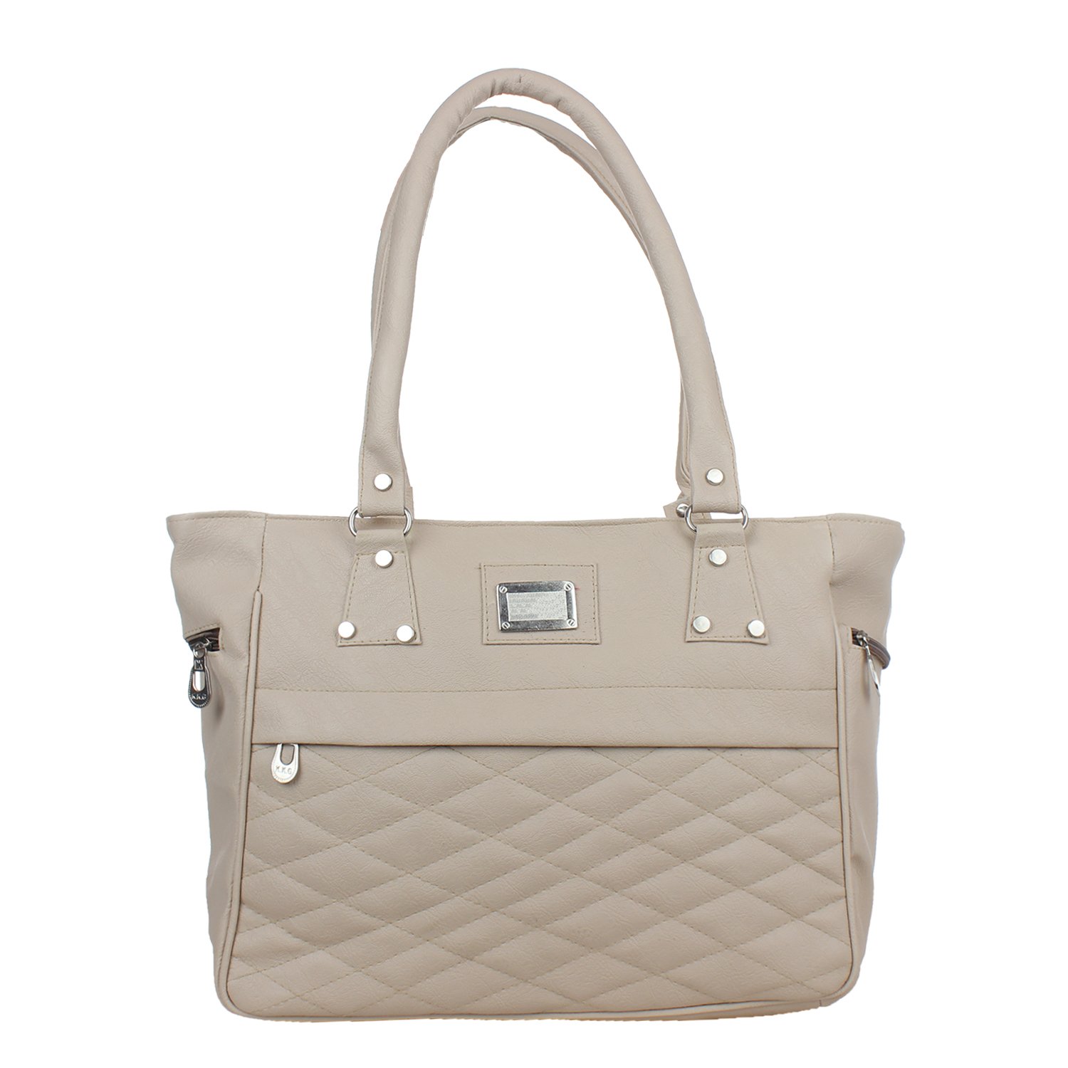 element cart pu material light grey color hand bag for women/girls
