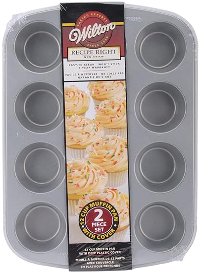 Recipe Right Covered Muffin Pan W/Clear Lid-12 Cavity 2.75X1.25