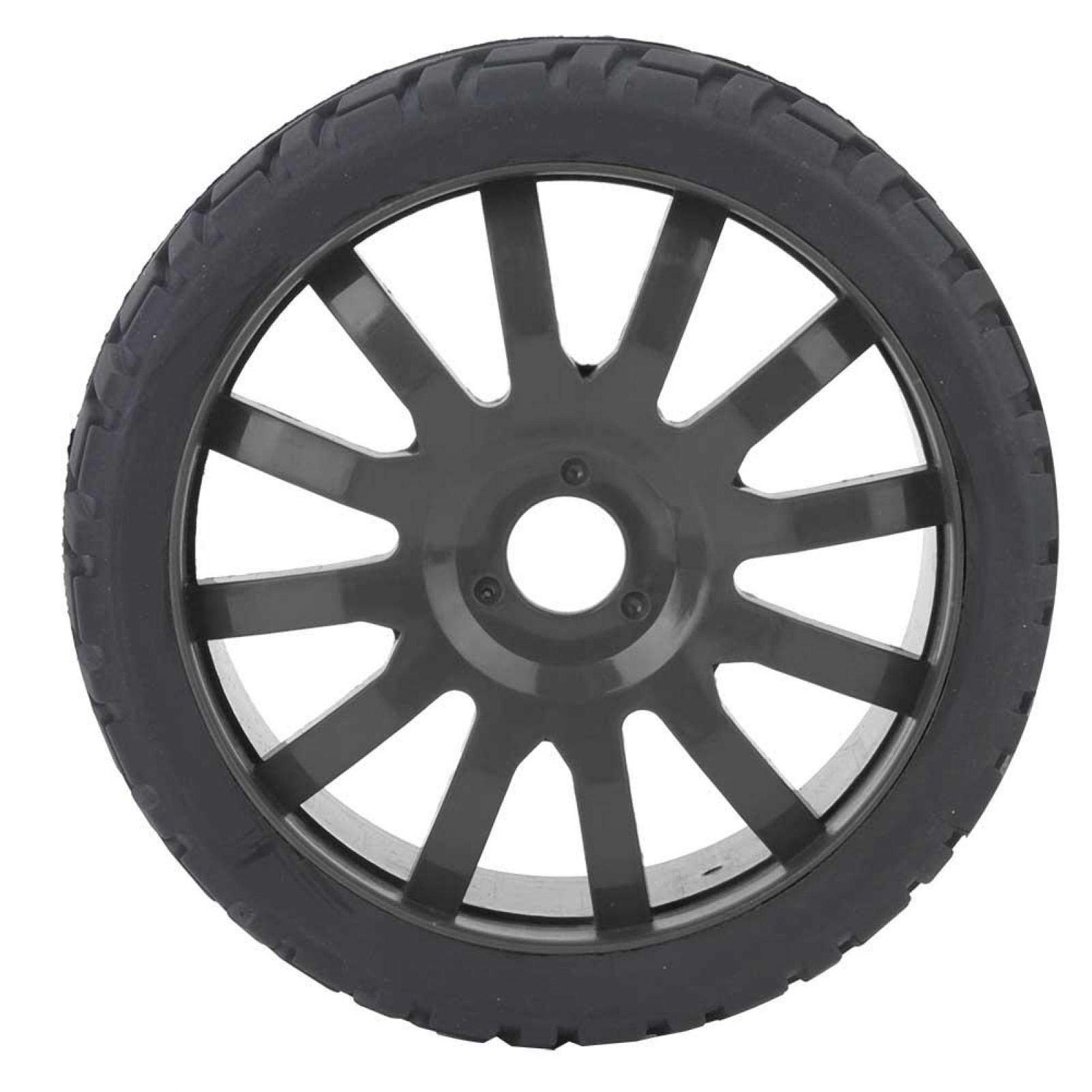 Dilwe RC Car Tires Hub, RC Car Tires Hub Rubber Wheel Upgrade Part for 1/8 On-road Racing RC Car Accessory(Black)