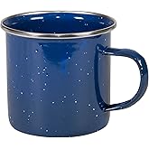Stansport Enamel Coffee Mug with Stainless Steel Rim – Durable Camping Cup for Coffee, Tea & Hot Cocoa – For Backpacking, Hiking & RV – Classic Outdoor Style, Lightweight Drinkware, “Stay-Cool” Handle