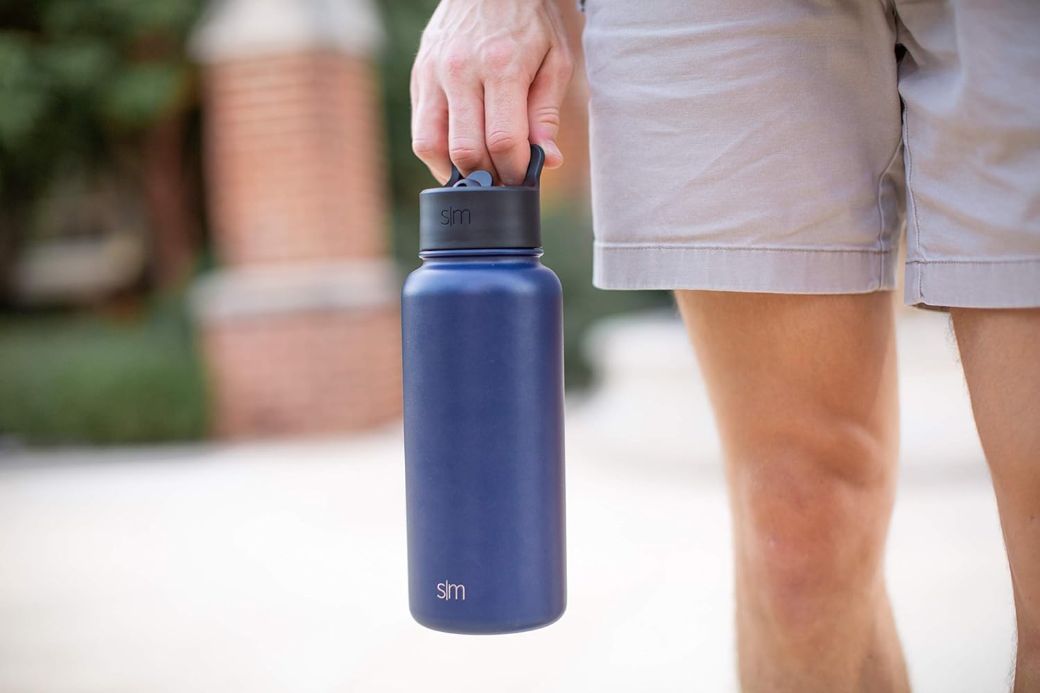 Simple Modern Geisoleerde Waterfles Met Rietdeksel Herbruikbare Brede Mond Roestvrijstalen Fles Thermoskan 20 Oz Kust Amazon Nl