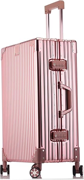 Amazon スーツケース キャリーバッグ キャリーケース フルアルミ仕様 機内持込 超軽量 耐衝撃 ビジネス 出張 ５色２サイズ対応 日本メーカー ピンク Sサイズ 40l スーツケース