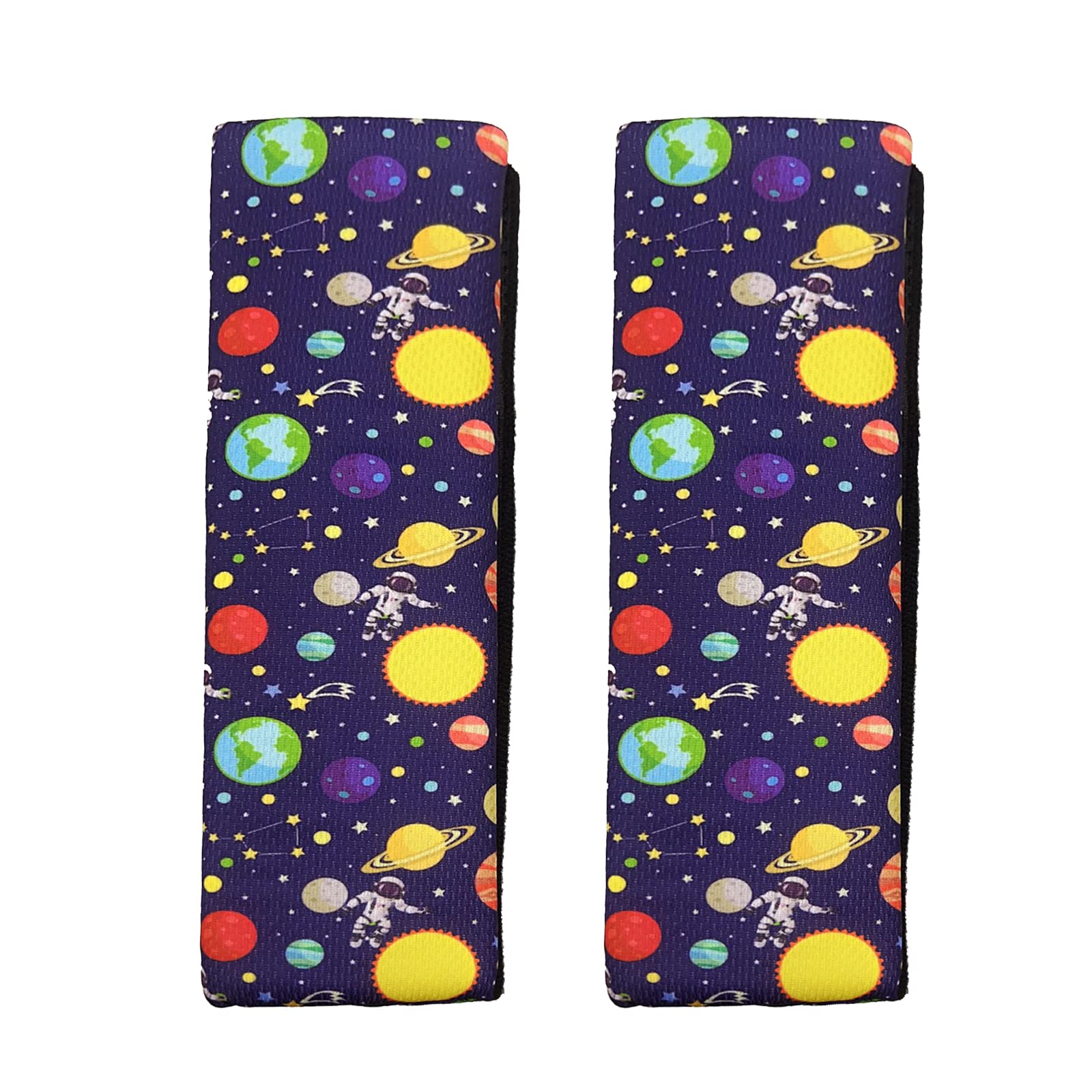 Car Seat Belt Pillow For Kids, 2Pcs Spaceship Car Seat Belt Cover Pad Head and Neck Support (Space)