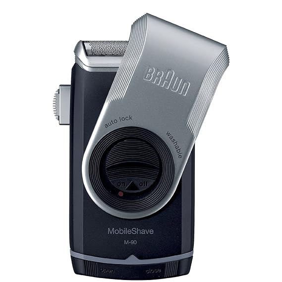 Braun M90 Mobile Shaver for Precision Trimming, Great for Travel, Black/Silver best men's travel accessories