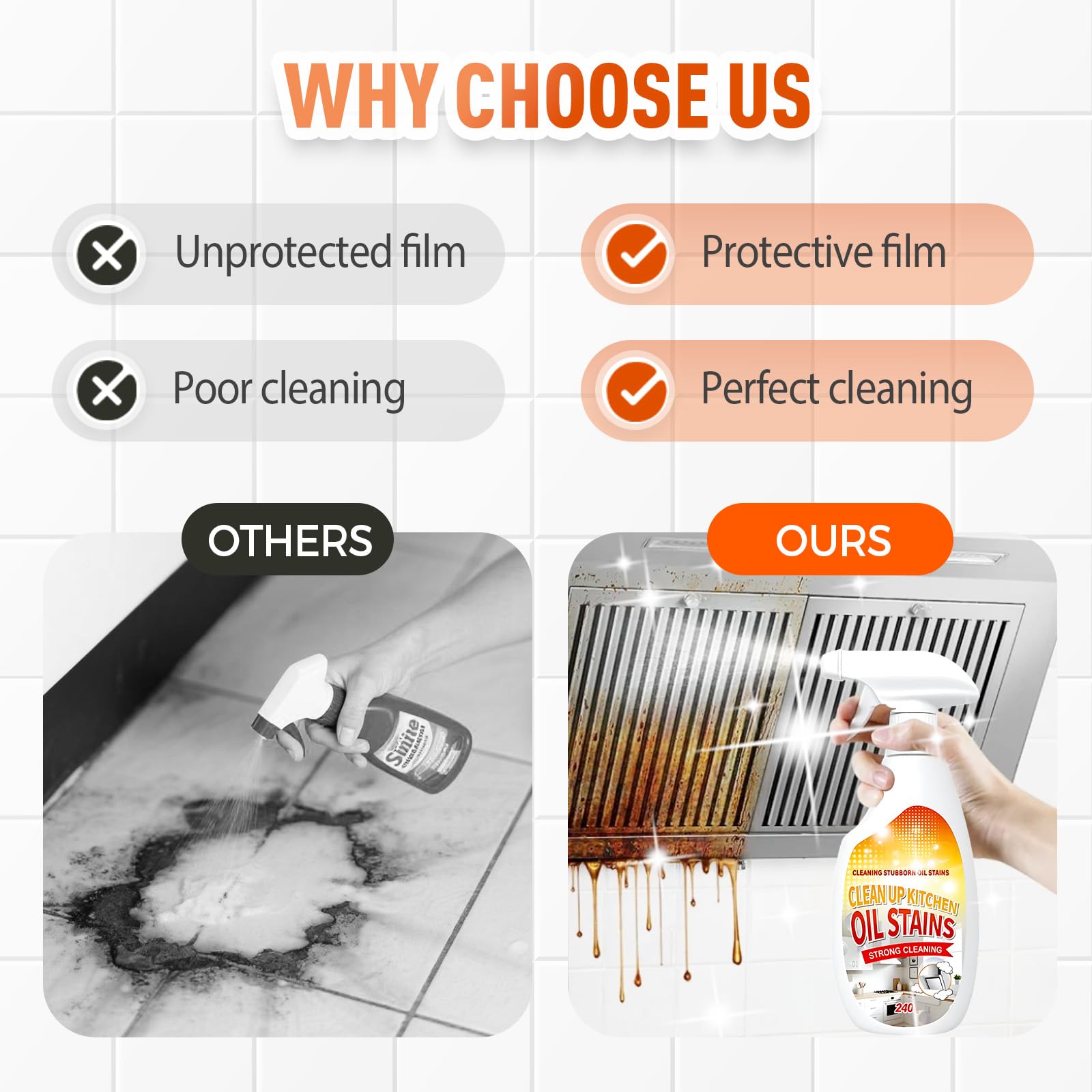 Heavy Duty Kitchen Degreaser, 2026 Neu Fettlöser Küchenreiniger Backofenreiniger Geeignet für Küche Backofen Grill und Herd 240ml (1 Stück) 5