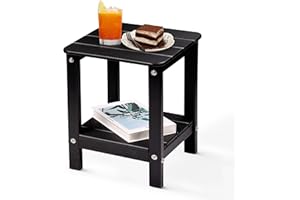 LovoIn Adirondack Table Outdoor Side Table Rectangular, Poly Lumber End Tables Plant Stand, Easy-Maintenance & Weather-Resistant for Patio, Garden, Lawn, Indoors Outdoors