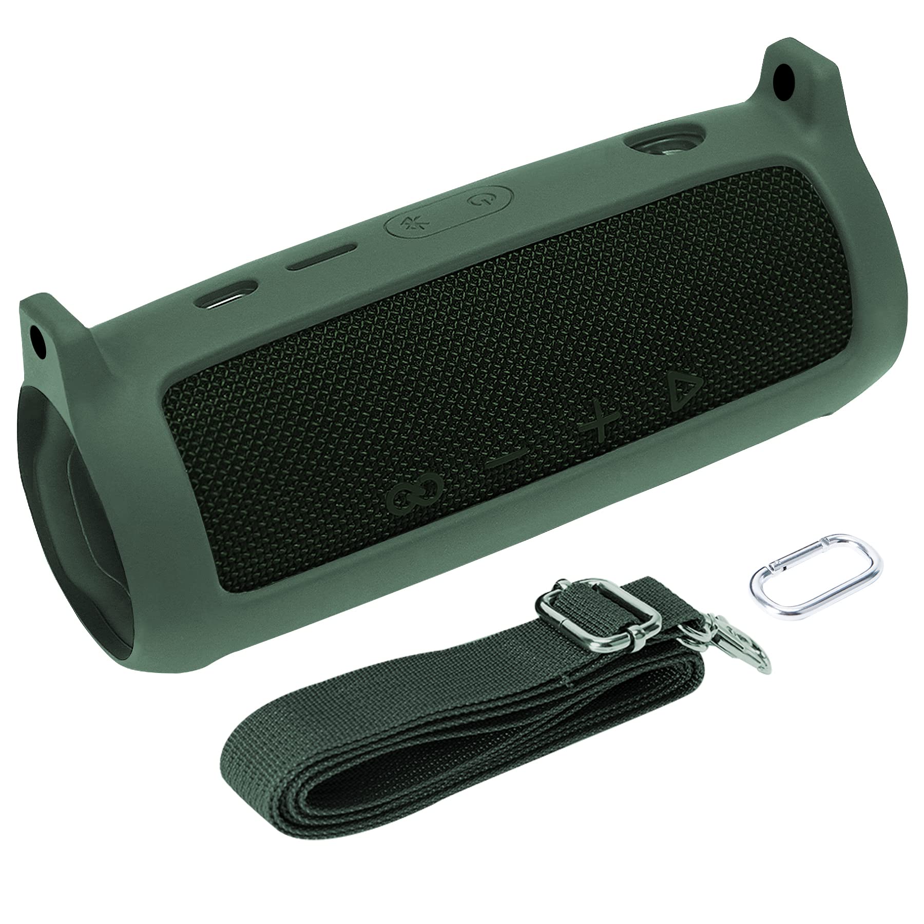 co2CREA Case Silicone for JBL Flip 6 Portable Bluetooth Speaker, Portable Ultra-light Protective Sleeve with Carabiner and Shoulder Strap (Speaker and Accessories not Included)