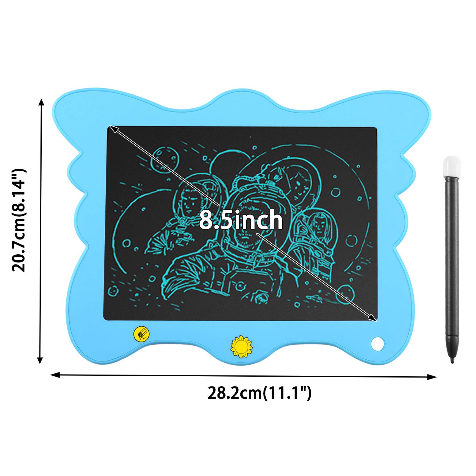 Voilamart LCD Writing Tablet Board Electronic Drawing Pad Digital eWriter for Kids Graphics Tablet Handwriting Pad with Partial Delete Function (Blue)