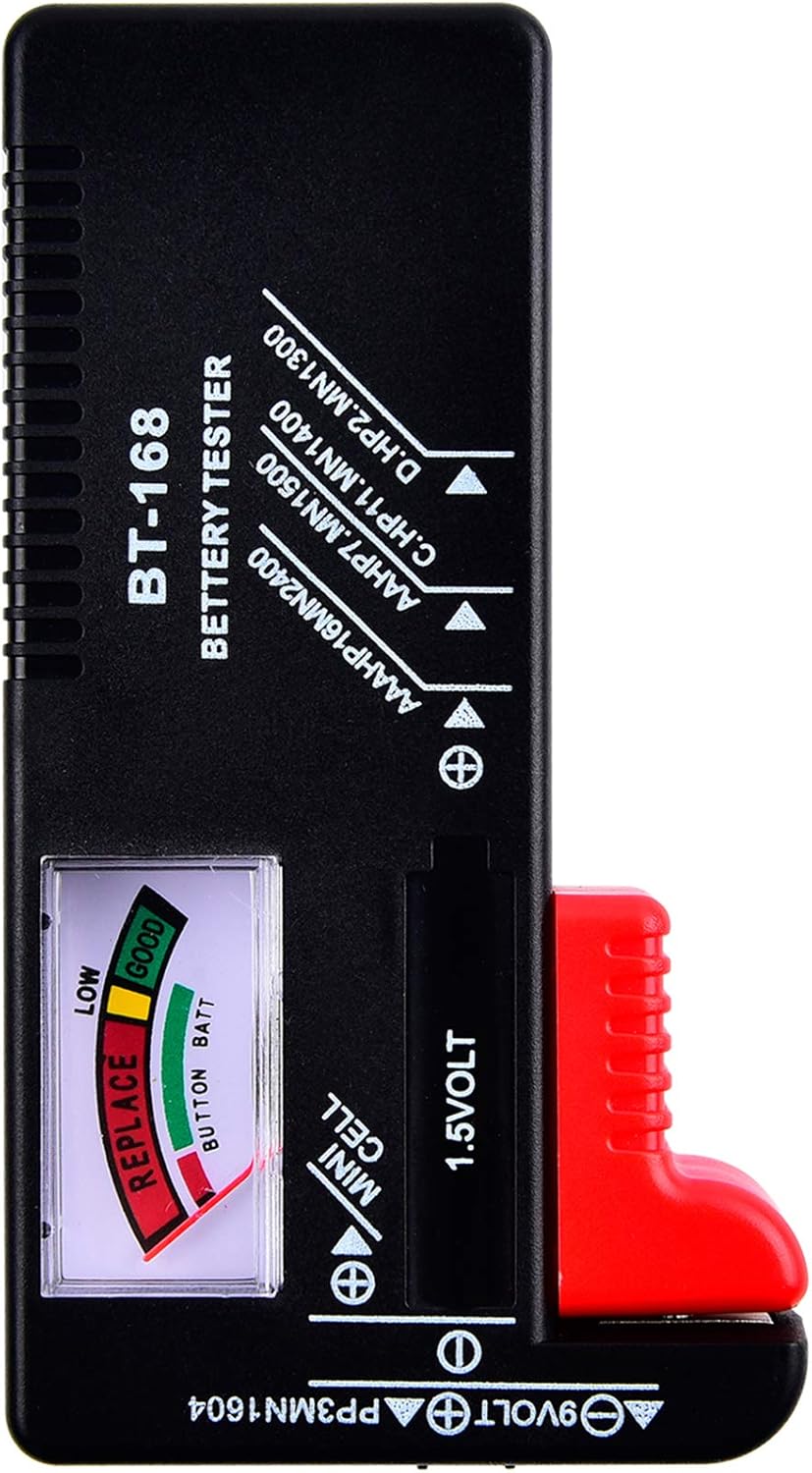 Battery Tester - Universal Battery Checker BT-168, Digital Household Battery Tester for AAAA AAA AA C D 9V 1.5V Button Cell and 3V Lithium Batteries: Home Audio & Theater