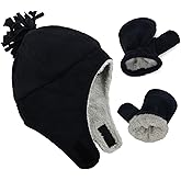 Zando Baby Winter Hat and Mitten Set Size 3M-7Y - Cute Fleece Sherpa Lined Warm Beanie for Toddler Kids Newborn Boys Girls