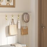 susswiff Gold Wall Hooks 10KG Metal Hangers with Screws 10cm 10-Pack view 4