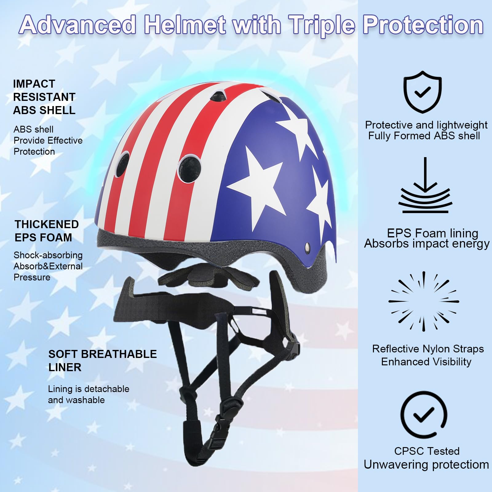FYHART Kids Bike Skateboarding Helmet for Boys Girls Toddler CPSC Certified, Adjustable Protective Gear Helmet for Multi-Sports Cycling Inline Roller Skating Bike Rollerblading Scooter