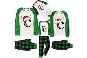 Pyjama de Noël assorti pour la famille 2025, lettres de l'alphabet de A à Z, vêtements de nuit mignons, vêtements de détente