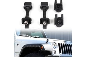sukemichi OEM JK Hood Latches,Original Factory Hood Latch Kit for 2007-2018 Jeep Wrangler JK Unlimited Rubicon Sahara Sports Accessories, 1 Pair, Black