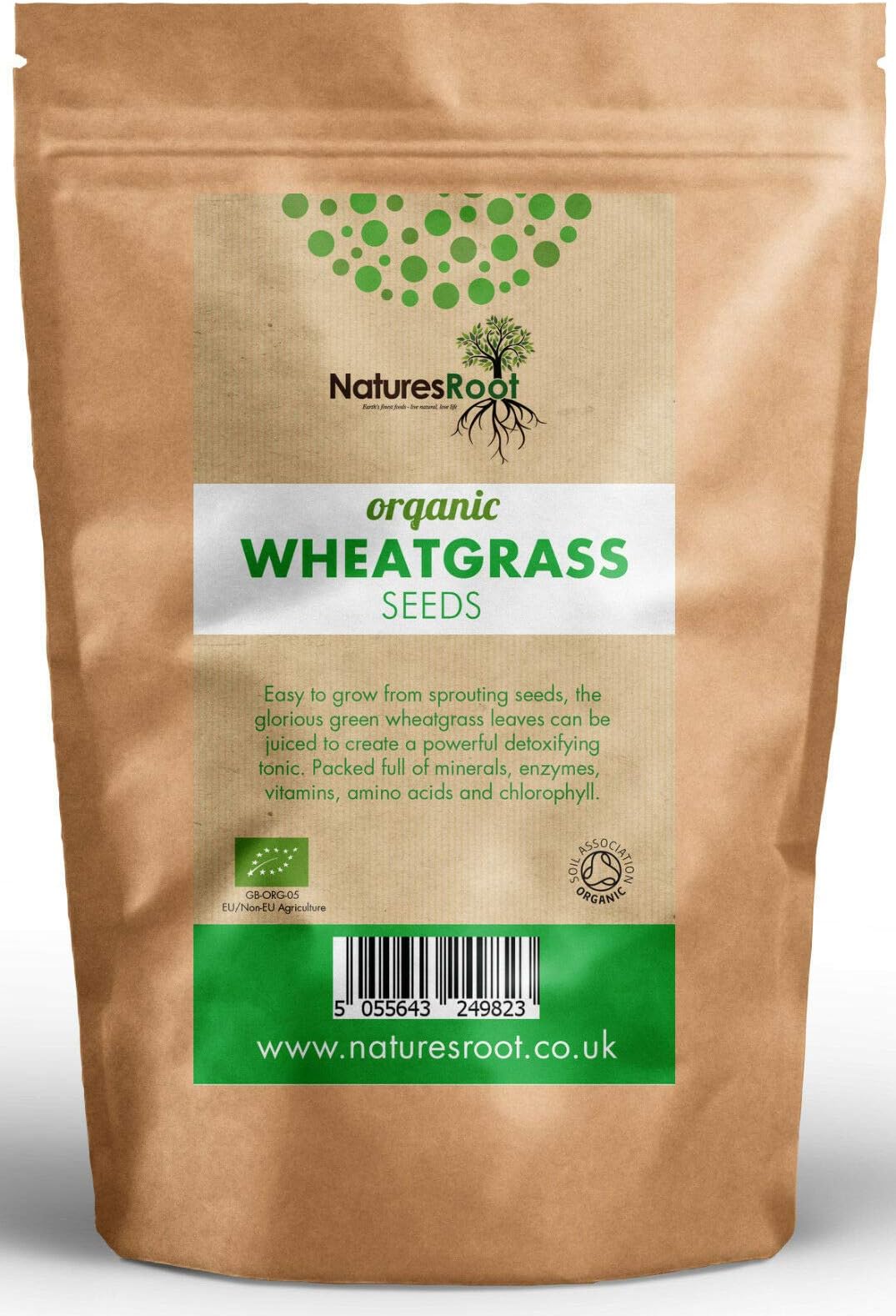 TOMHY Seeds Package: 500G : Natures Root Organic Wheatgrass Seeds - 60G | 125G | 250G | 500G | 1Kg