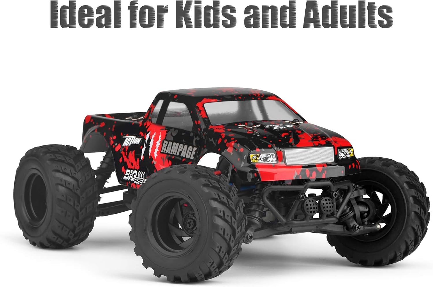 HAIBOXING 1:18 Scale All Terrain RC Car 36KM/H High Speed, 4WD Electric Vehicle,2.4 GHz Radio Controller, Included 2 Batteries and A Charger,Waterproof Off-Road Truck (Red): Toys & Games