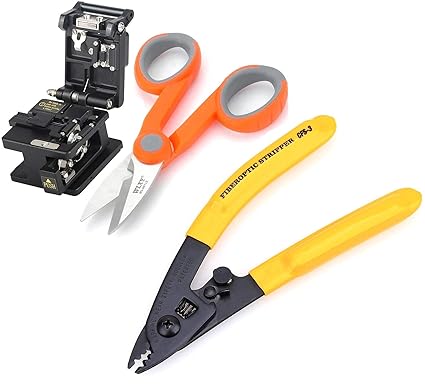 Corslet High Precision Fiber Cleaver Cable Cutter Tool Skl-60s Optic 12 Position Blade Cutting with Kevlar Shears Stainless Steel Electrical Scissor with Wire Cutter and Stripper Stripping Tool