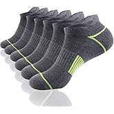 JOYNÉE Mens Athletic Low Cut Ankle Tab Socks 6 Pack Cushioned Breathable for Running