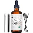 Kate Blanc Cosmetics Organic Castor Oil (4oz). 100% Pure, Cold Pressed, Hexane Free in a Glass Bottle. Stimulate Growth for E