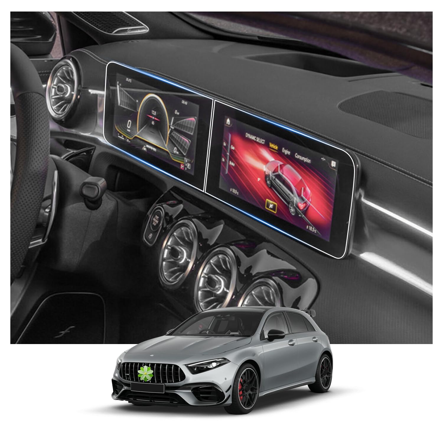 RUIYA Compatible with 10.25" A-Class W177 V177 | B-Class W247 CLA GLA GLB Screen Protector, Tempered Glass Protective Film Navigation Screen Protector HD GPS Devices Touchscreen Protective Film