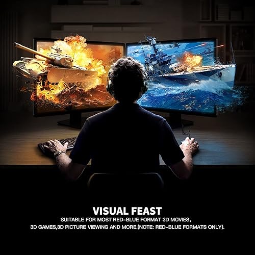 Anaglyph Red Blue/Cyan 3D Glasses,Large Frame,Clearer,Brighter,for