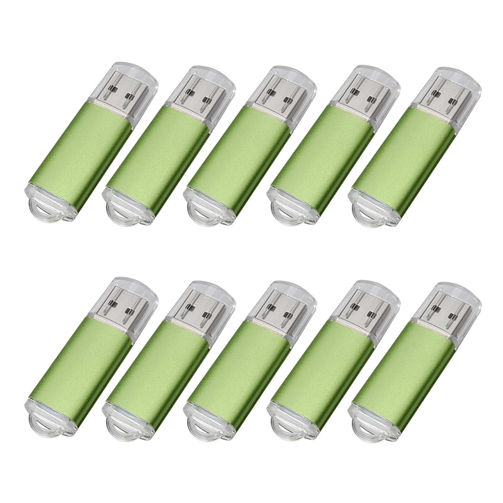 Fenglangrong 10 Pack Flash Drive 256MB USB Sticks, USB 2.0 Thumb Drives Bulk Flash Drive Pack 256MB Pendrive USB Memory Stick Zip Drive USB Sticks 10 Pack Green