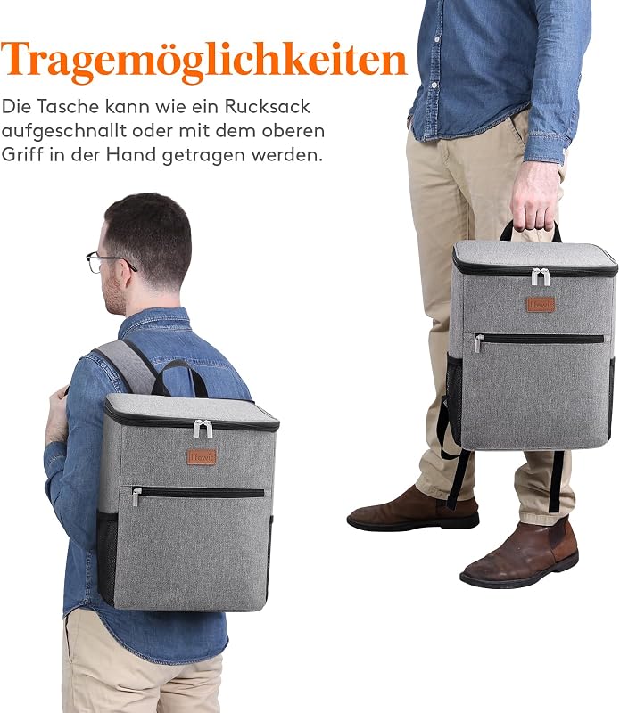 21L 30 Dosen Kühlrucksack Kühltasche Groß Isoliert Cooler Bag