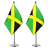 WXTWK 2 Pack Jamaica Flag Jamaican Desk Flag Small