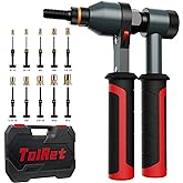 TOLRET Rivet Nut Tool Kit, Rivnut Tool Kit with 10 Metric and SAE Mandrels | Professional Ratchet Nutsert Tool Kit with 100 Pcs Rivet Nuts Assortment Kit, Rivet Nut Kit with Rugged Carrying Case, TR21