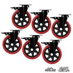 Caster Wheels, Heavy Duty 6 Inch Casters Set of