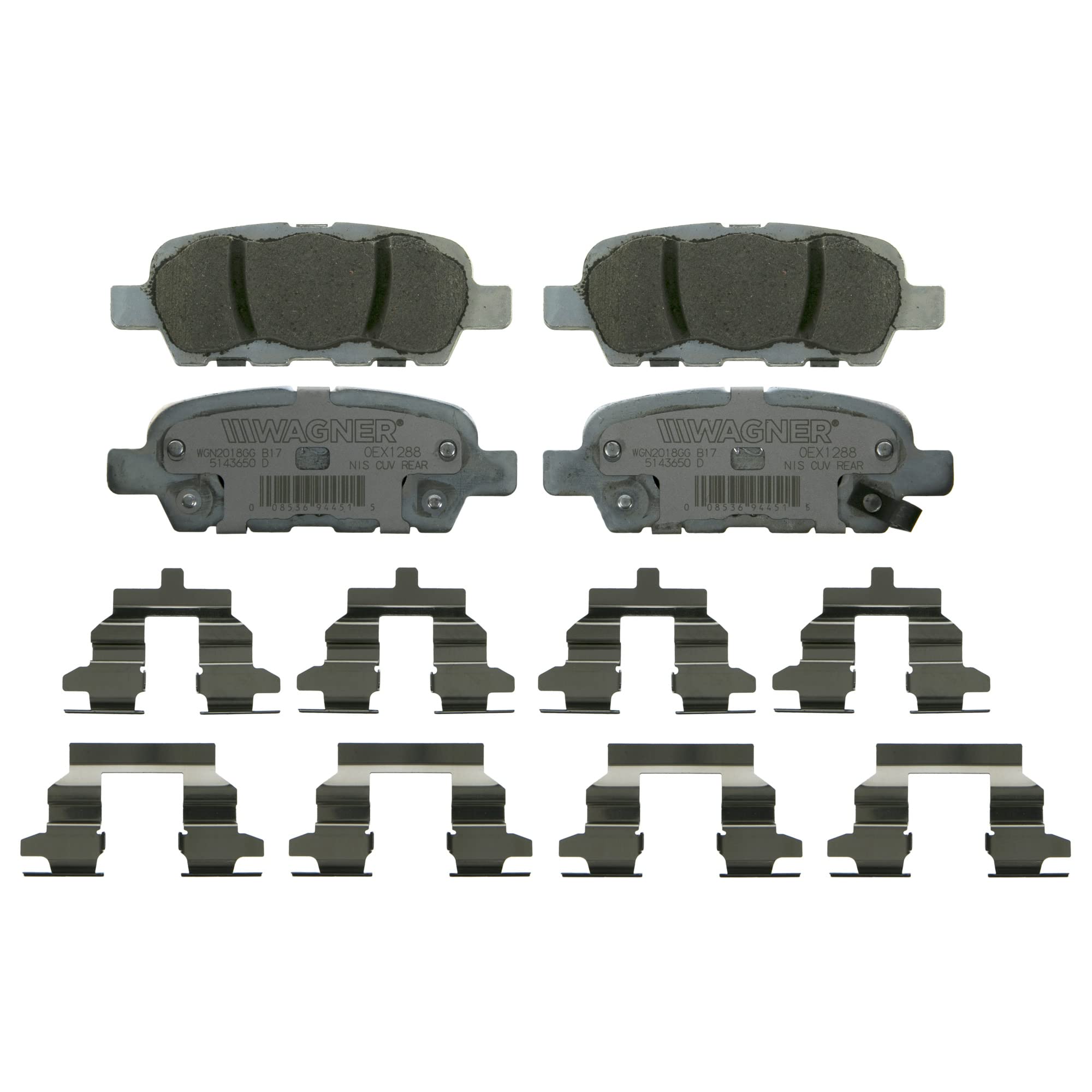 Wagner Brake OEX OEX1288 Disc Brake Pad Set Premium Ceramic Image