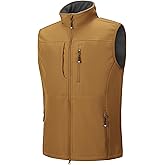 33,000ft Men's Lightweight Softshell Vest Outerwear Zip Up Fleece Lined Windproof Sleeveless Jacket for Golf Running Hiking