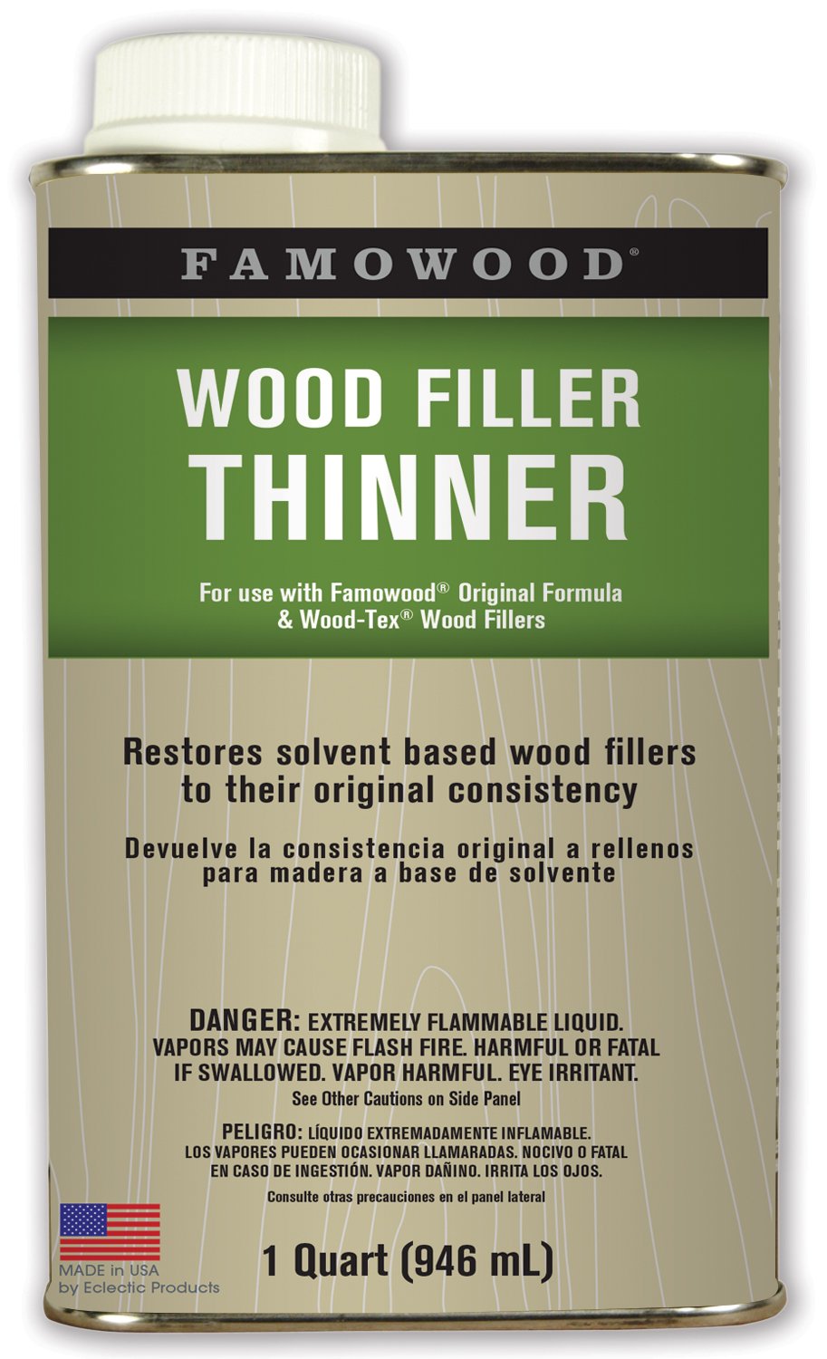 FamoWood 730011 Wood Filler Thinner Quart The Dead Bell