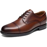 Men's Full-Grain Leather Brogue Comfort Oxford Dress Shoes | Full-grain leather oxford with brogue detailing. Flexible forefoot, cushioned insole &amp; padded heel collar for all-day comfort